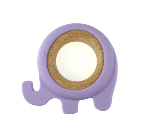 Koala Dream Silicone and Timber -  Elephant Teether Purple