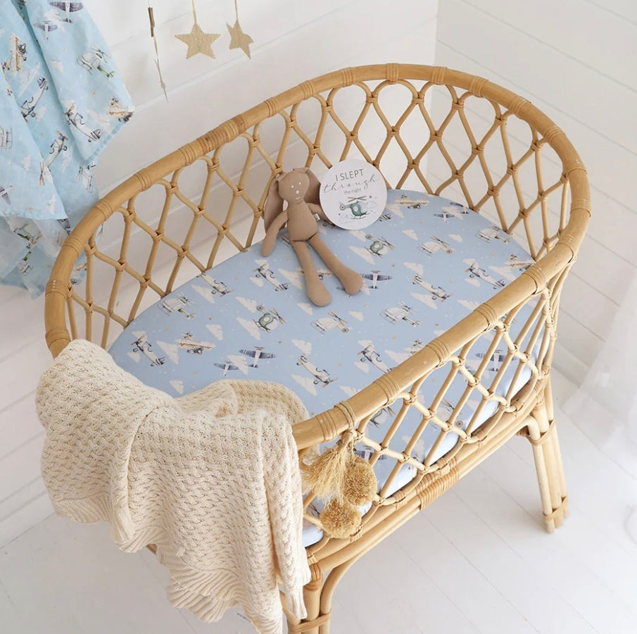 Snuggle Hunny Kids - Bassinet Sheet/Change Pad Cover - Taking Flight