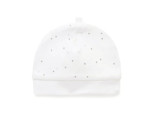 Purebaby - Premie Hat  - Pale Blue Spot