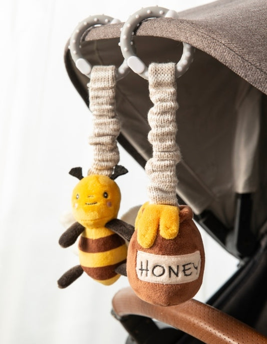 Living Textiles - 2Pk Stroller Toys - bee