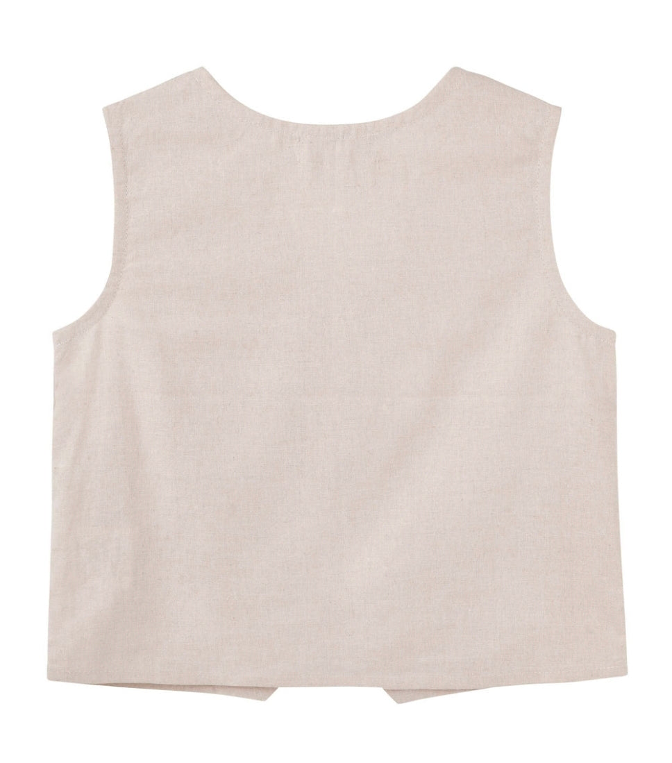Designer Kidz - Finley Linen Vest - Sand