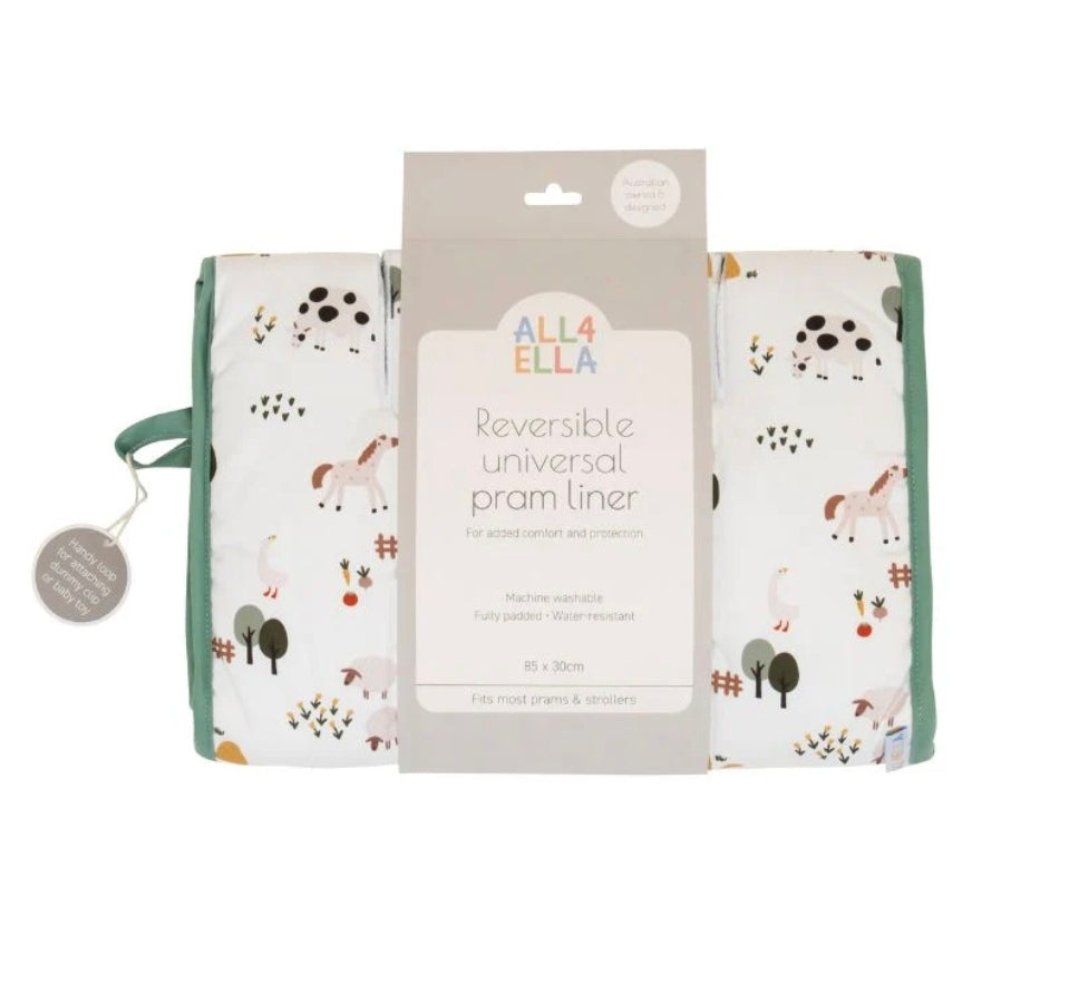 All4Ella - Reversible Pram Liner - Country Farm