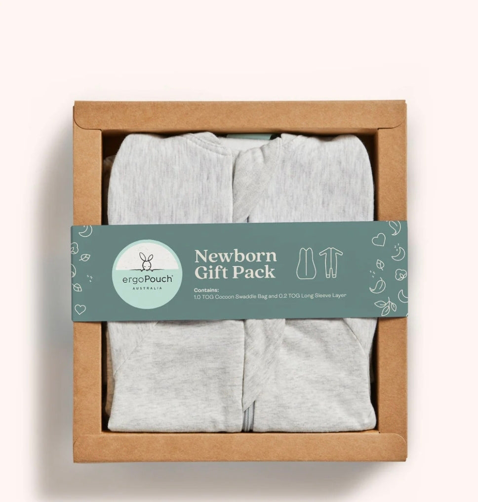 ErgoPouch - Newborn Gift Pack - Grey Marle
