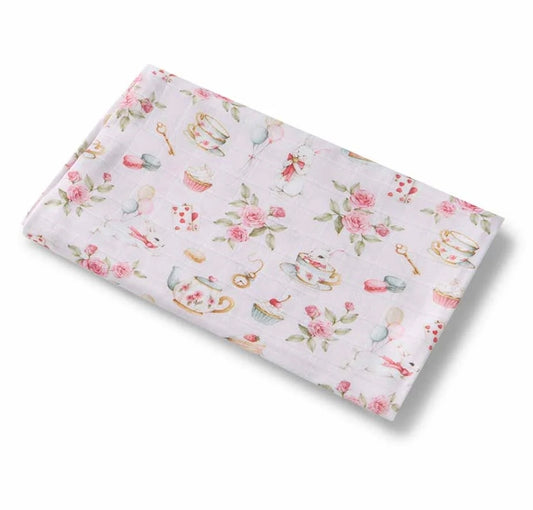 Snuggle Hunny - Organic Muslin Wrap - Alice’s Tea Party