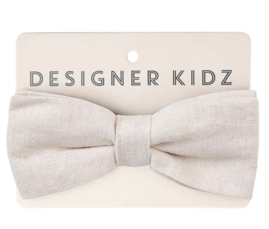 Designer Kidz - Finley Linen Bow Tie - Sand
