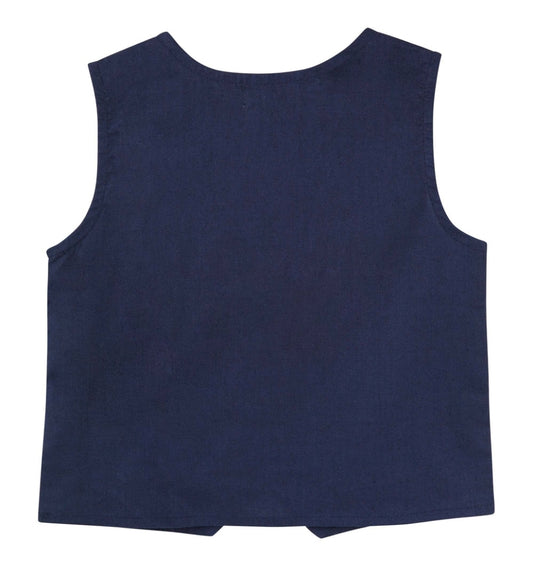 Designer Kidz - Finley Linen Vest - Navy