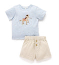 Load image into Gallery viewer, Purebaby - Linen Blend Short & Tee Set - Donkey/Taco Stripe
