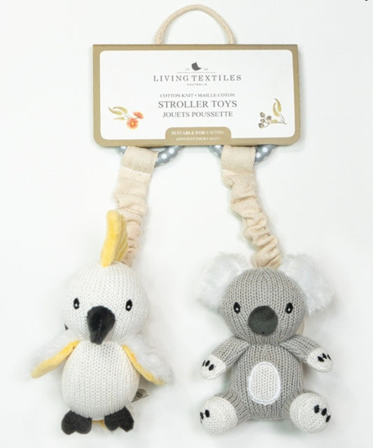 Living Textiles - 2Pk Stroller Toys - Koala & Cockatoo