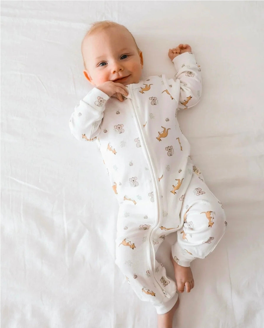 Lummi In Colour - Organic Cotton Growsuit - Kangaroo & Koala