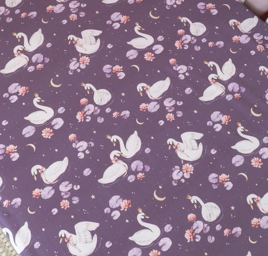 Snuggle Hunny - Organic Cot Sheet - Midnight Swan