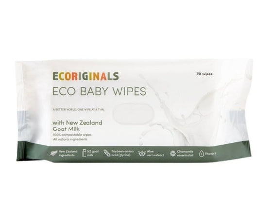 ECORGINALS - Plant Based Eco-Luxury Wipes 70 Pack New Zealand Goats Milk
