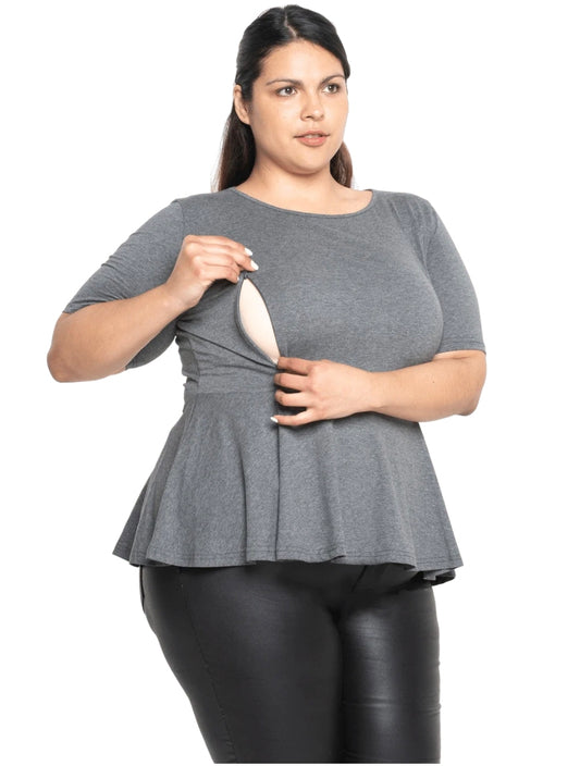 Mama Clothing - Isla Breastfeeding Top - Grey