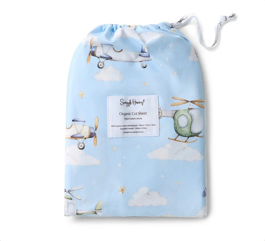 Snuggle Hunny - Fitted Cot Sheet - Taking Flight