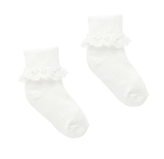 Purebaby - Lace Sock - White
