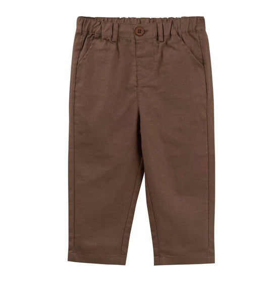 Designer Kidz - Finley Linen Pants - Chocolate