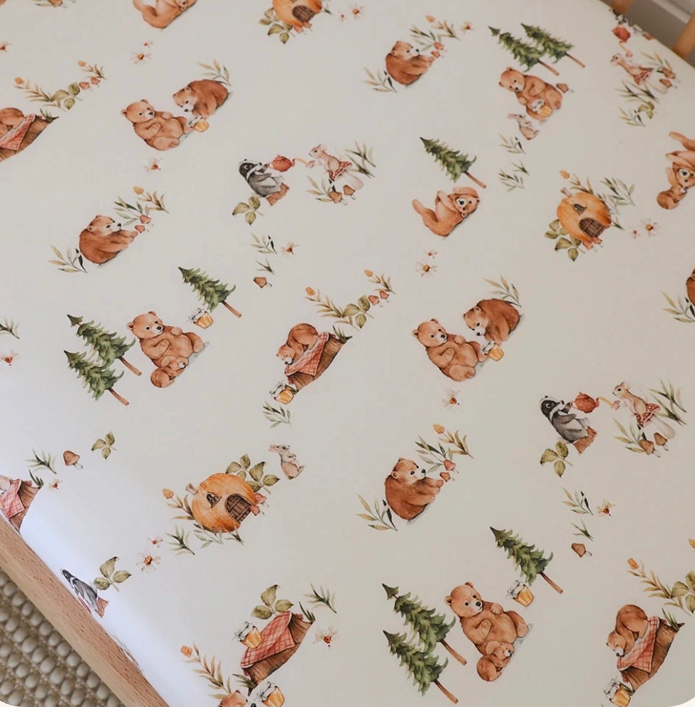Snuggle Hunny Kids - Organic Fitted Cot Sheet - Bears