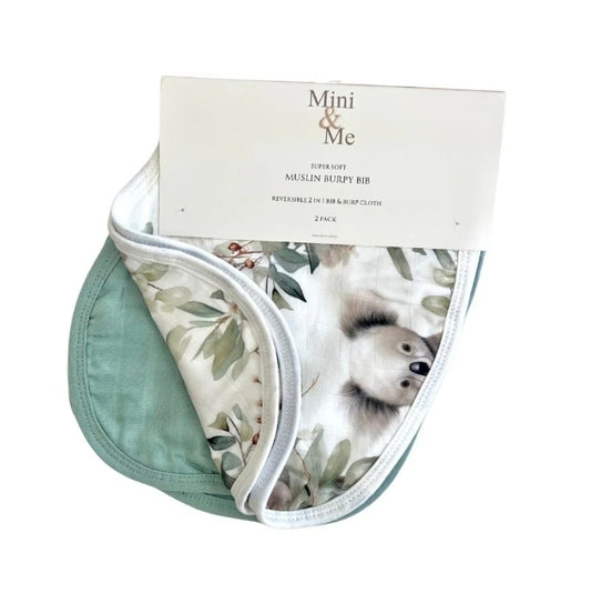 Mini & Me - Burp Bib - Cuddly Koala & Green