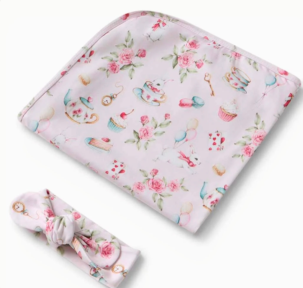 Snuggle Hunny Organic Wrap Set - Alice’s Tea Party