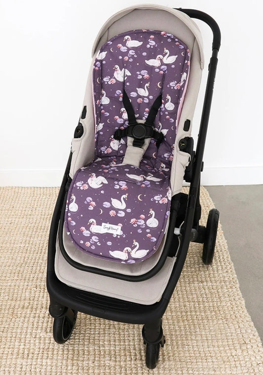 Snuggle Hunny Kids - Organic Universal Reversible Pram Liner - Midnight Swan