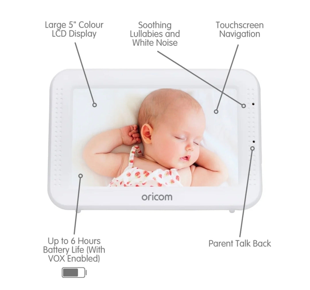 Oricom - 5” Touchscreen Video/Audio Baby Monitor - SC 875
