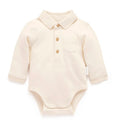 Load image into Gallery viewer, Purebaby - Thick Polo Shirt Bodysuit - Cloud
