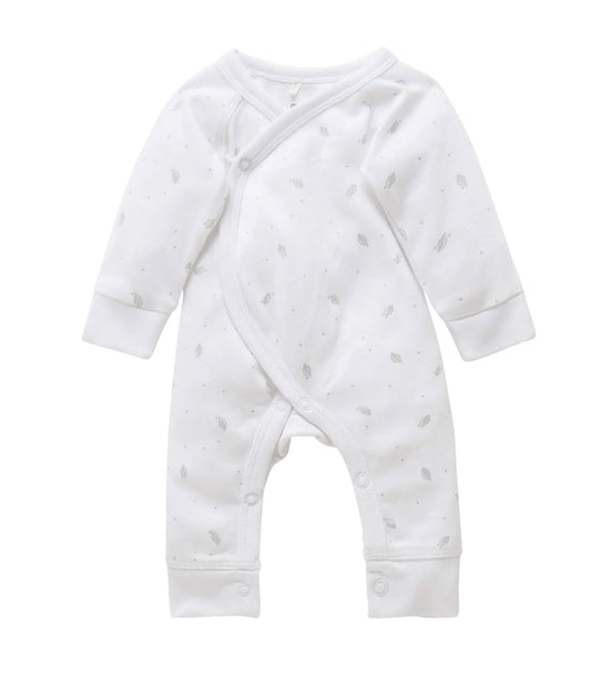 Purebaby - Premi Crossover LS Growsuit - Pale Grey Leaf