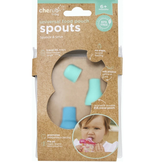 Cherub Baby - Universal Food Pouch Spouts - Green/Blue