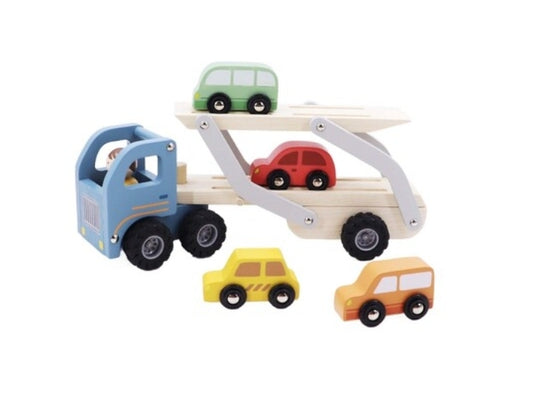 Kaper Kidz - Wooden Car Carrier With 4 Cars