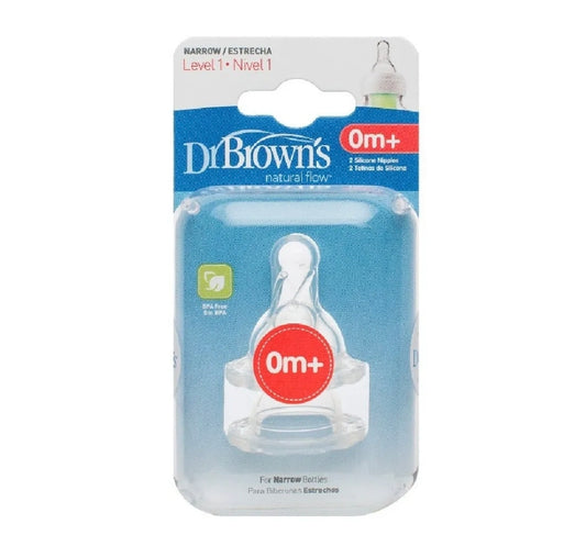 Dr Browns Narrow Teat Level - 1 Silicone 2pk