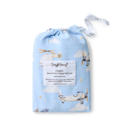 Snuggle Hunny Kids - Bassinet Sheet/Change Pad Cover - Taking Flight
