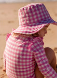Load image into Gallery viewer, Purebaby - Broad Brim Swim Hat - Grape Gingham
