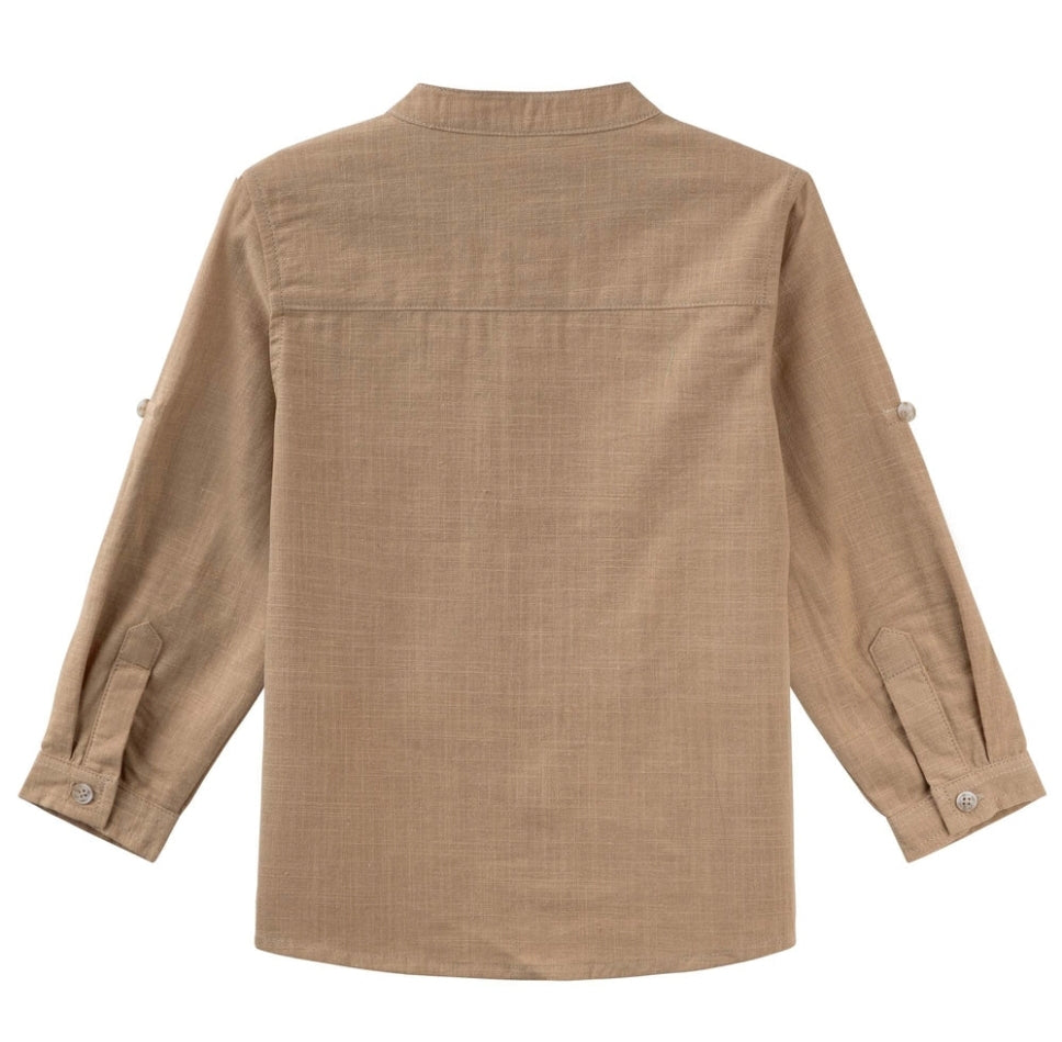 Designer Kidz - Leo L/S Button Shirt - Caramel