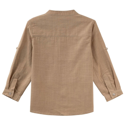 Designer Kidz - Leo L/S Button Shirt - Caramel