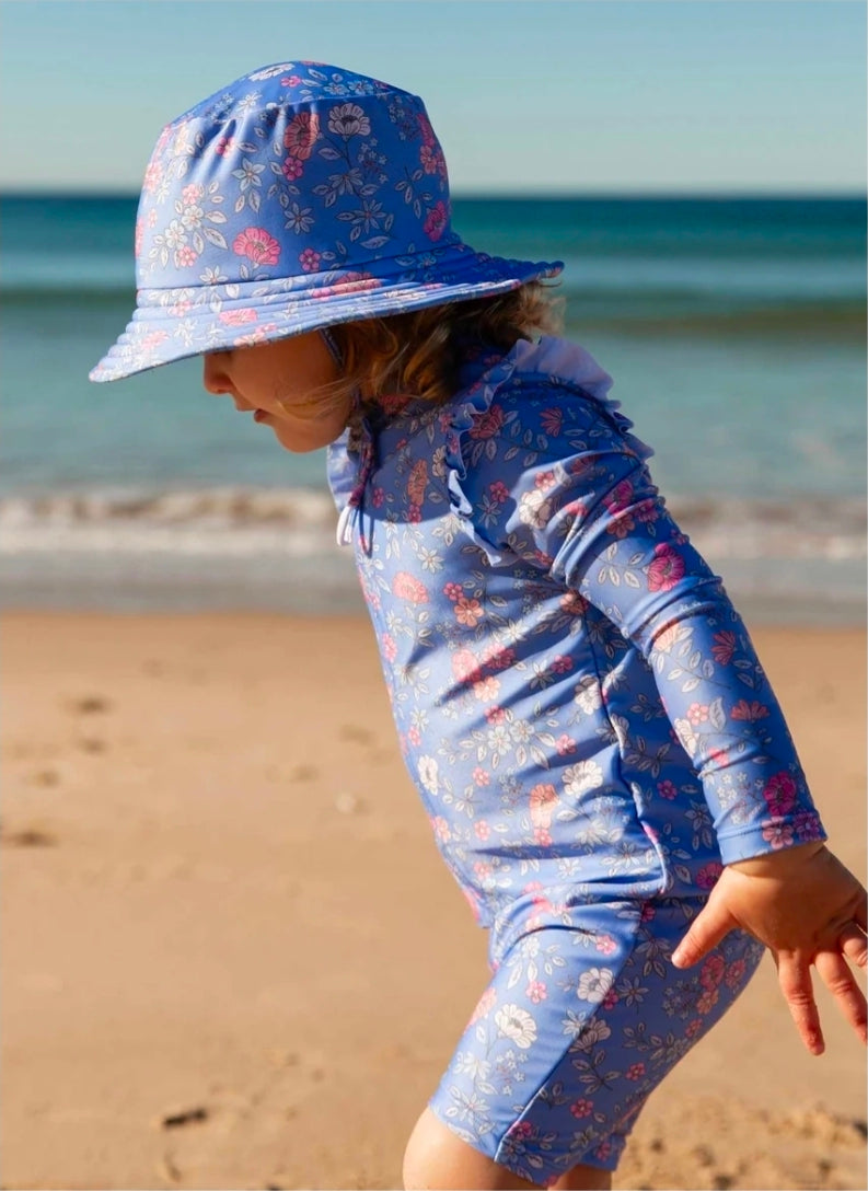 Purebaby - Printed L/S Rashie Set - Summer Peony Print