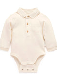 Load image into Gallery viewer, Purebaby - Thick Polo Shirt Bodysuit - Cloud
