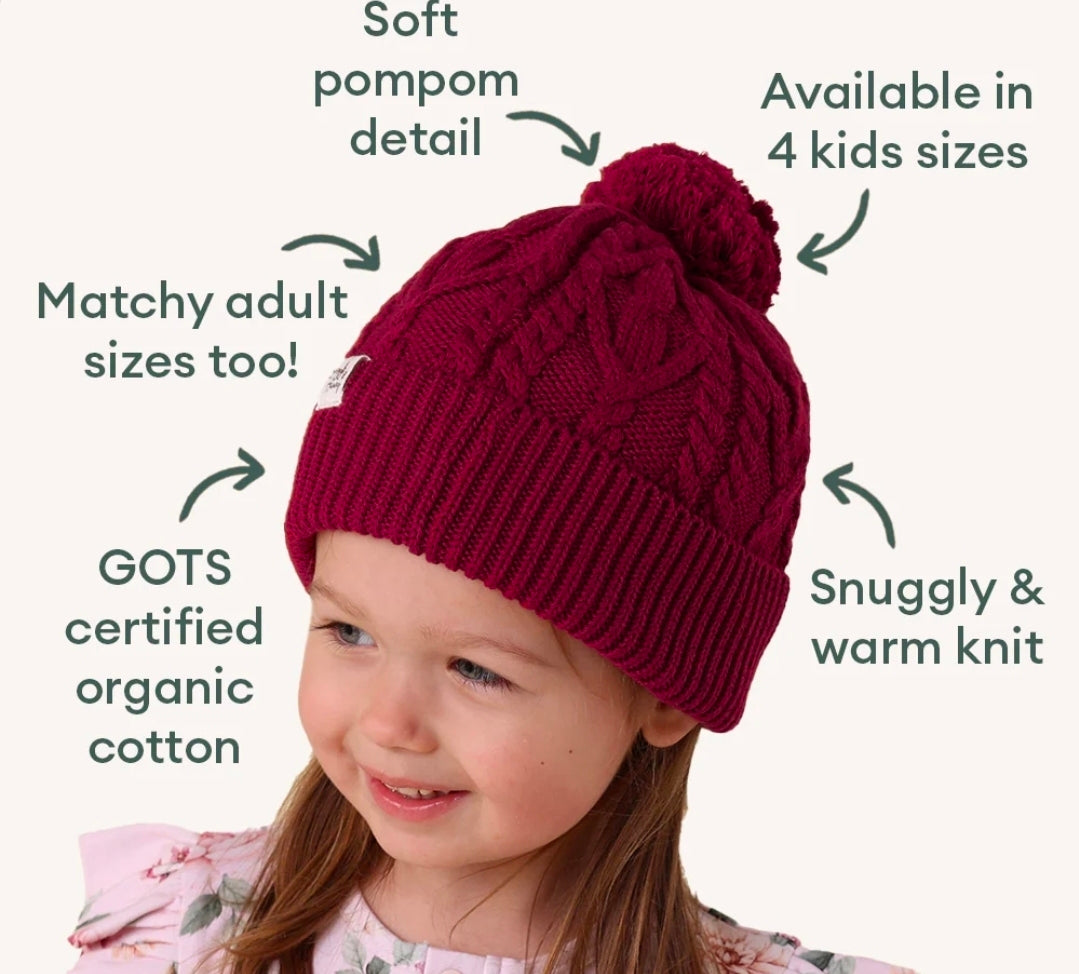 Snuggle Hunny Kids - Organic Baby Knit Beanie - Raspberry