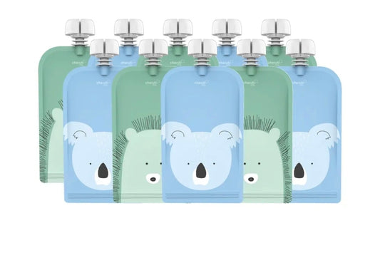 Cherub Baby- Re-usable Food Pouches 150ml/5oz - 10pk - Animal
