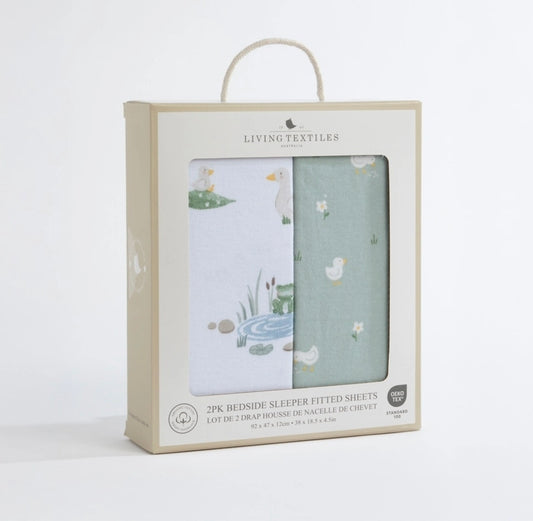 Living Textiles - 2pk Bedside Sleeper Fitted Sheets - Goosey Goose