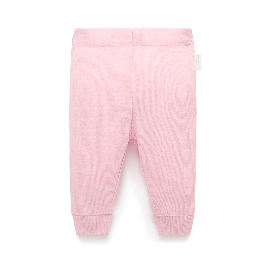 Purebaby - Ribed Leggings - Pale Pink Melange