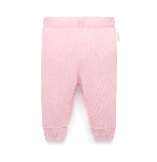 Purebaby - Ribed Leggings - Pale Pink Melange