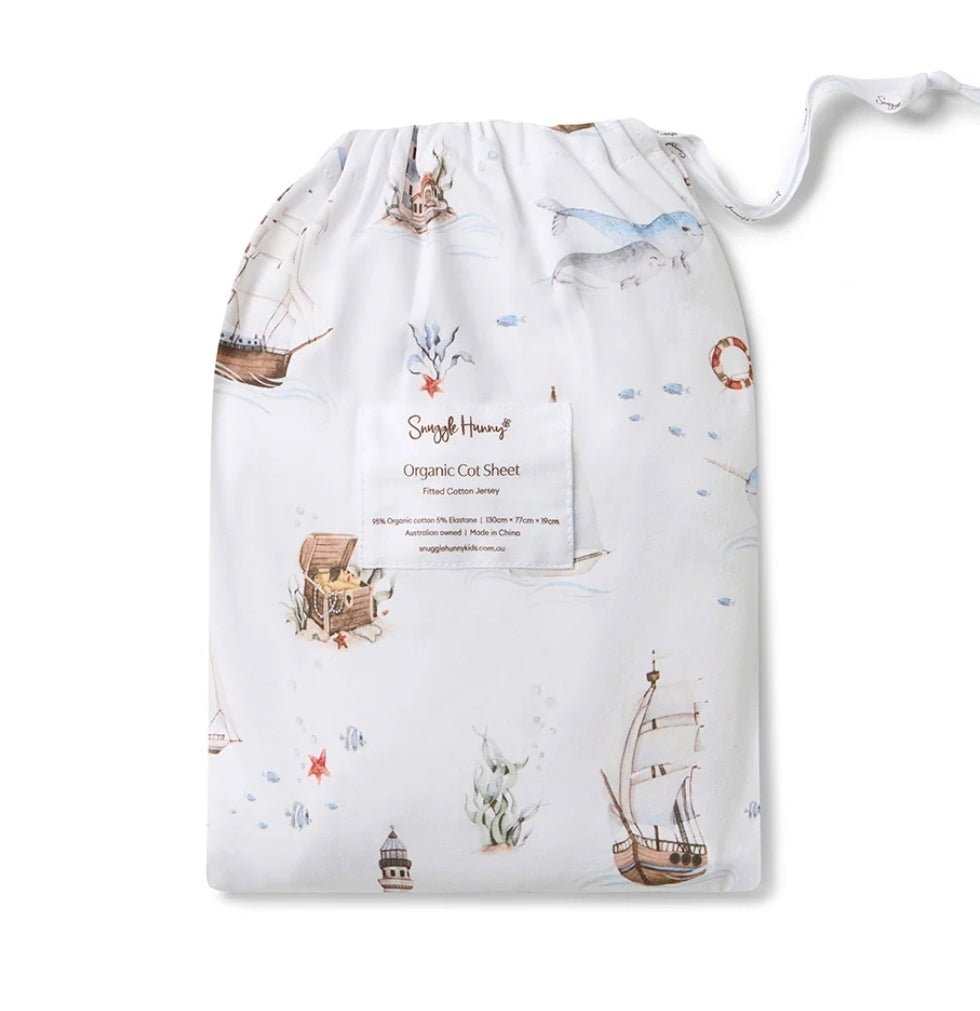 Snuggle Hunny - Organic Cotton Fitted Cot set- Set Sail