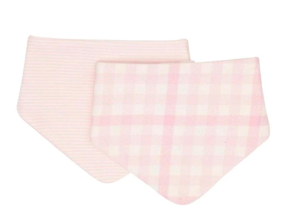 All4Ella - Bandana Bibs 2pk - Gingham Pink