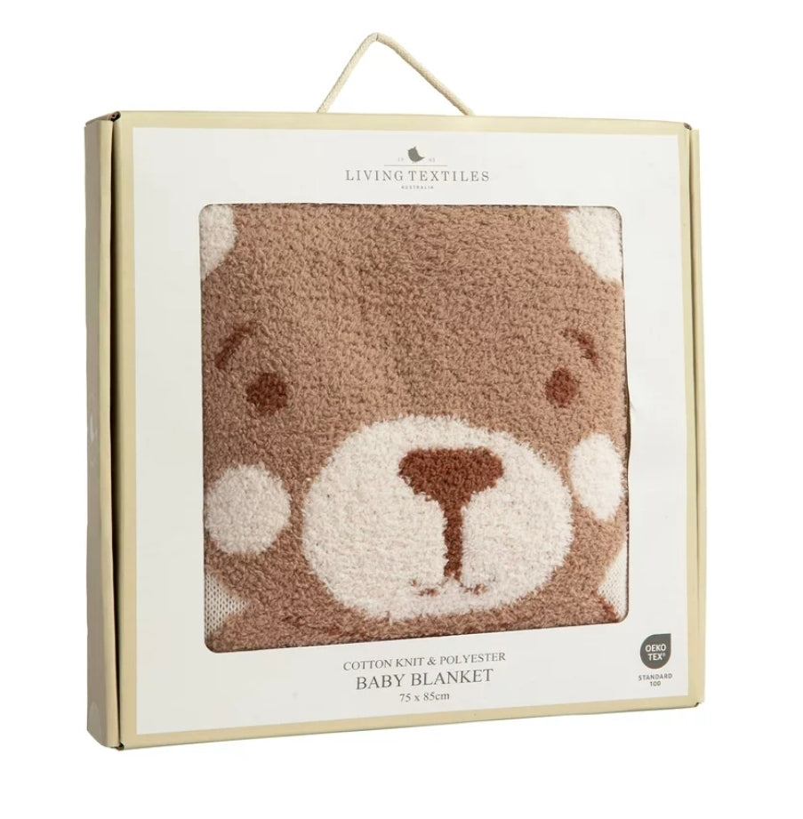 Living Textiles - Jacquard Pram Blanket - Cuddly Bear