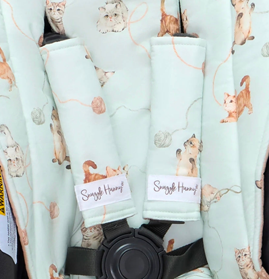 Snuggle Hunny Kids - Universal Reversible Pram Strap Covers - Kittens