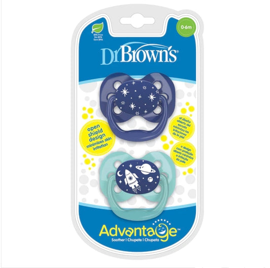 Dr Browns Advantage Pacifier Stage 1 - Blue 2pk