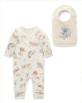 Load image into Gallery viewer, Purebaby - Bush Babies Zip Growsuit & Reversible Bib Set
