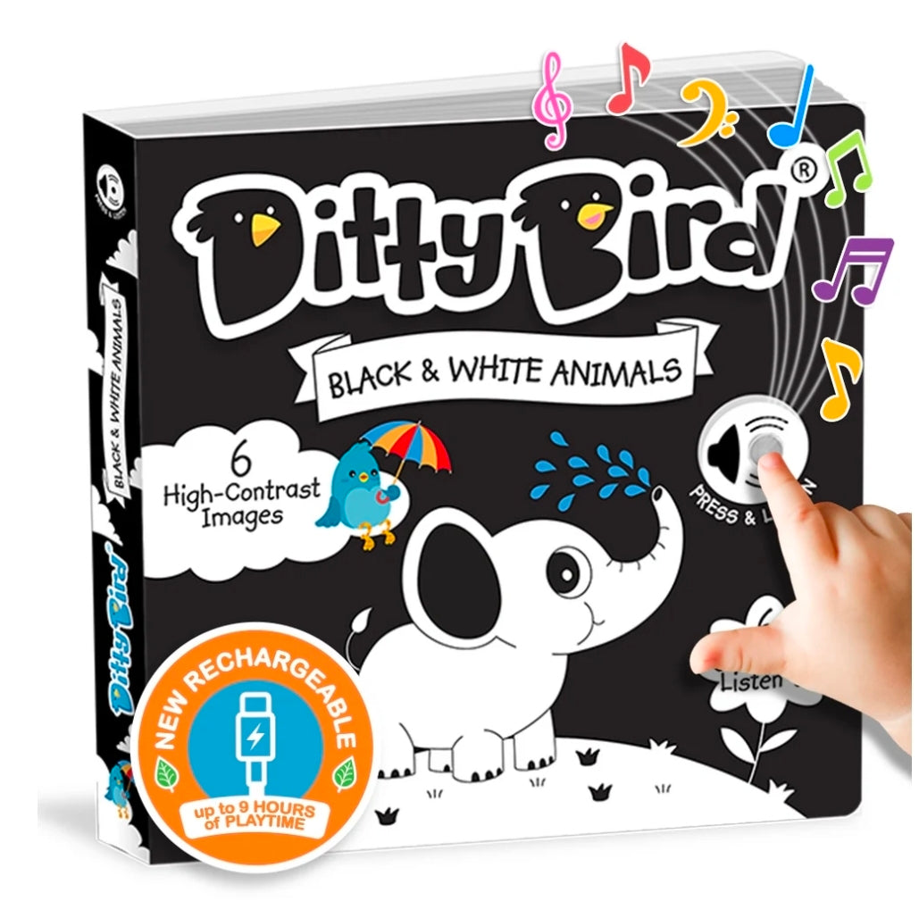 Ditty Bird - Black & White Animals - Book