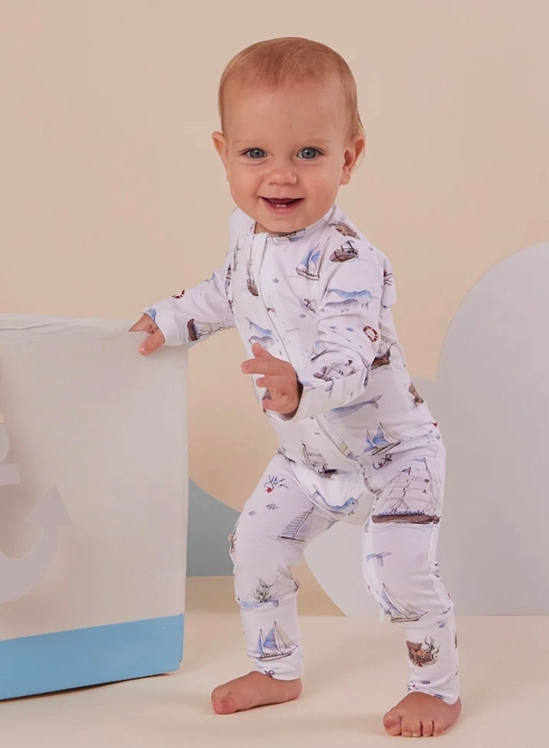 Snuggle Hunny Kids - Organic Convertible Romper - Set Sail
