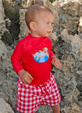 Load image into Gallery viewer, Purebaby - Board Short And Rashie Set - Sunset Gingham
