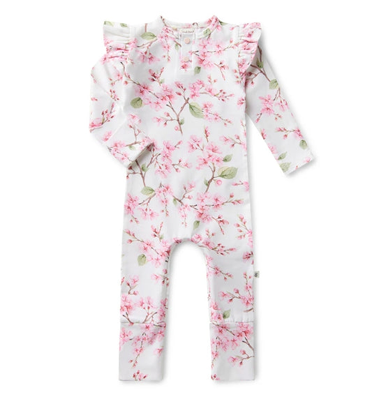 Snuggle Hunny Kids - Organic Growsuit - Cherry Blossom